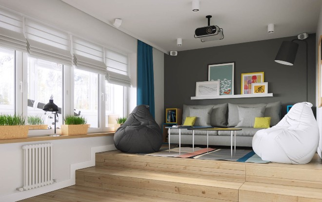 Комната с подиумом: несколько секретов по обустройству (67 фото)