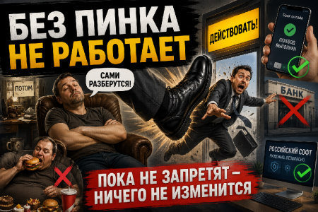 Без пинка не работает