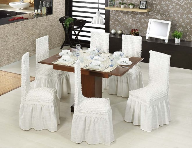 Чехлы на стулья: как создать стильный вариант декора мебели своими руками (74 фото)