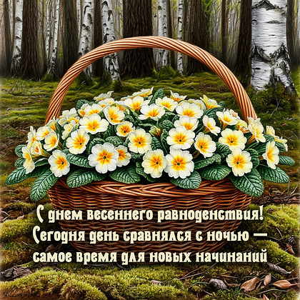 Открытки с днем весеннего равноденствия: 60+ картинок и поздравлений