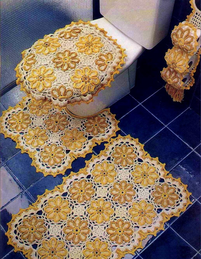 Вязаные коврики: интересные модели и применение в дизайне помещения (45 фото)