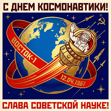 «Поехали!» Открытки с Днем космонавтики: 140+ картинок и поздравлений на 65-летие первого полета