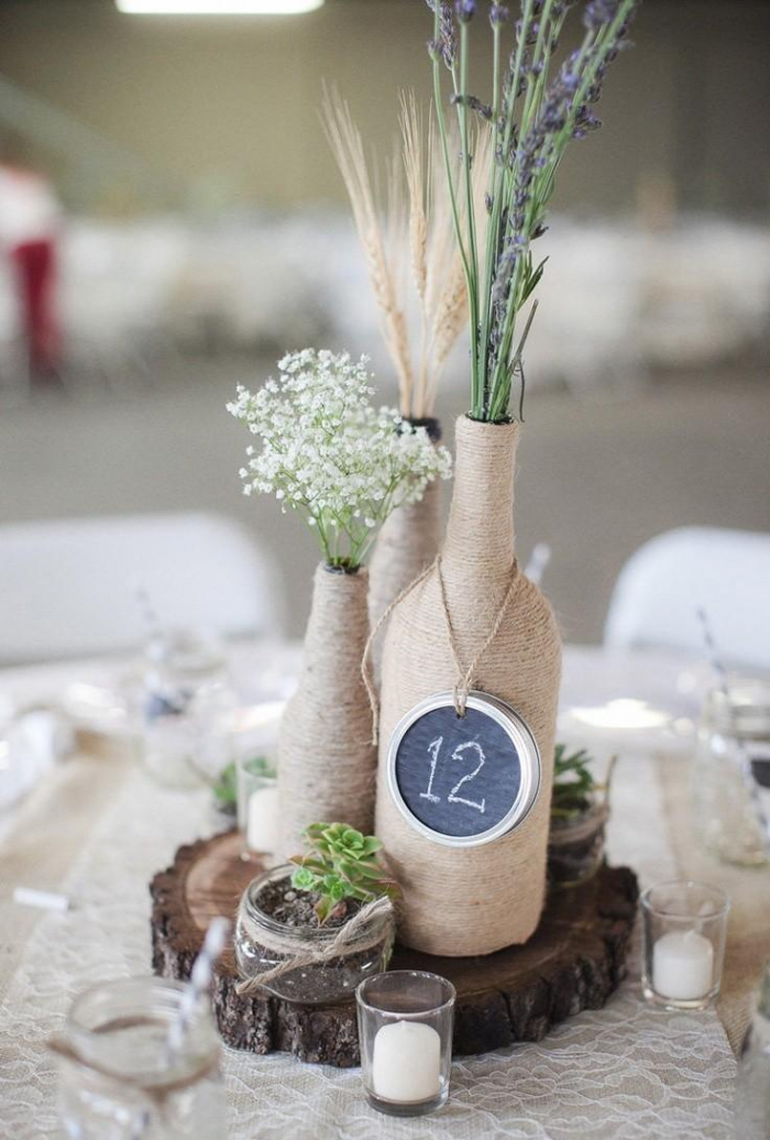 Декорирование бутылок различными материалами (58 фото)