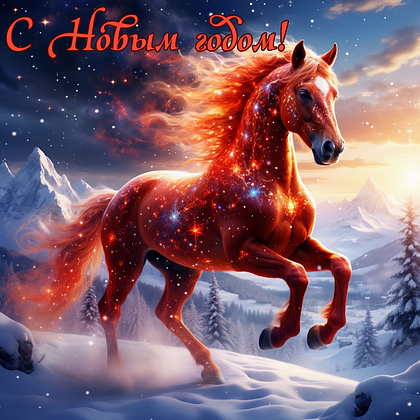 Открытки с годом Красной Огненной Лошади: 60+ картинок и поздравлений