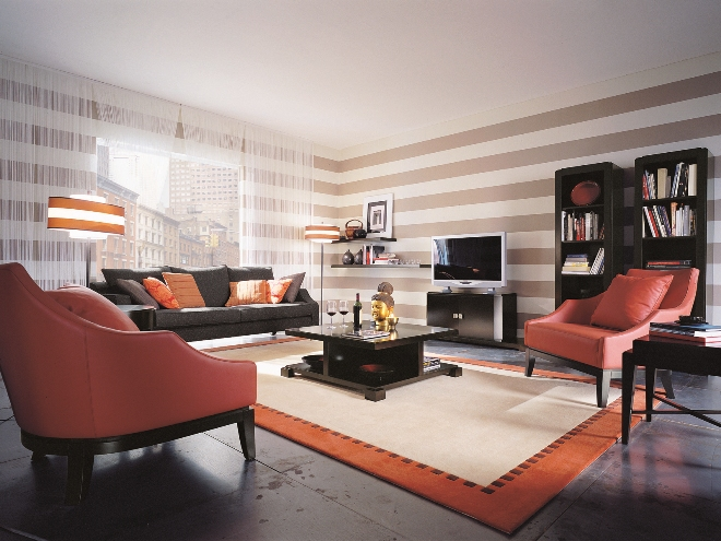 Обои в полоску: как создать нестандартный дизайн комнаты с помощью простых линий (104 фото)