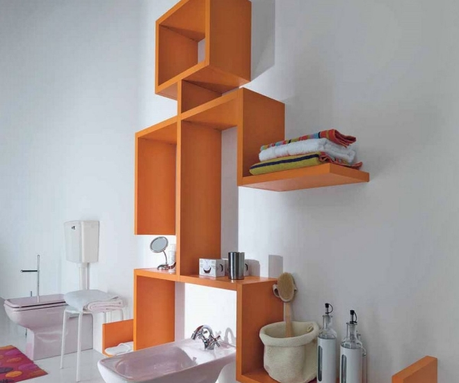 Полки в ванную комнату: фото, виды, материалы изготовления (78 фото)