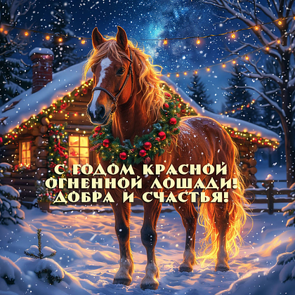 Открытки с годом Красной Огненной Лошади: 60+ картинок и поздравлений