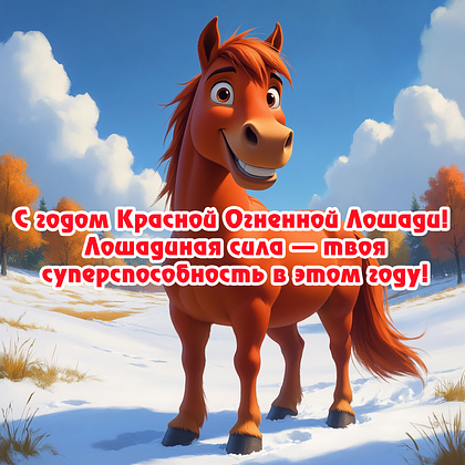 Открытки с годом Красной Огненной Лошади: 60+ картинок и поздравлений