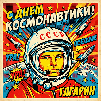 «Поехали!» Открытки с Днем космонавтики: 140+ картинок и поздравлений на 65-летие первого полета
