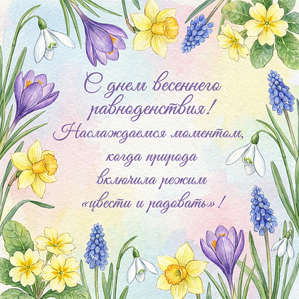 Открытки с днем весеннего равноденствия: 60+ картинок и поздравлений