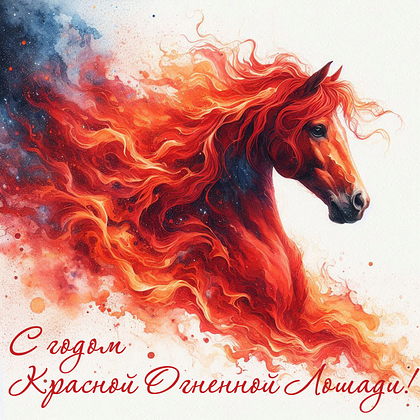 Открытки с годом Красной Огненной Лошади: 60+ картинок и поздравлений