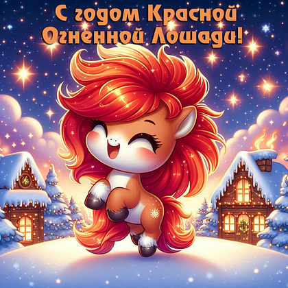 Открытки с годом Красной Огненной Лошади: 60+ картинок и поздравлений