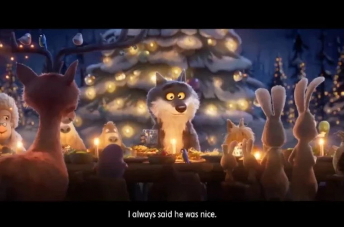 Рождественская реклама с вегетарианским волком стала вирусной в интернете