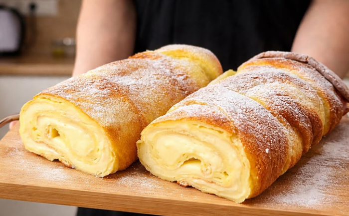 Эклер-рулет с нежнейшим заварным кремом: один раз приготовите и других десертов не захотите