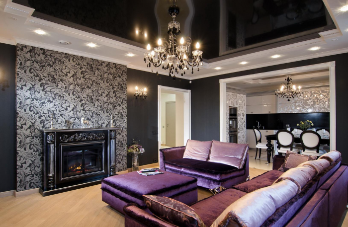 Как выбрать люстру для натяжного потолка в зал и другие комнаты (67 фото)