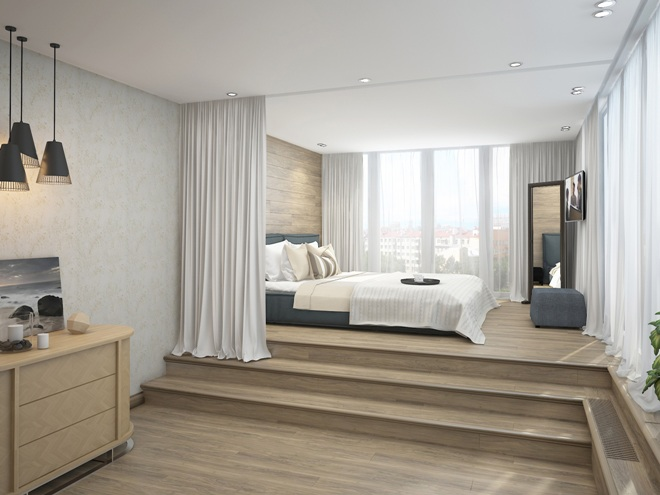 Комната с подиумом: несколько секретов по обустройству (67 фото)