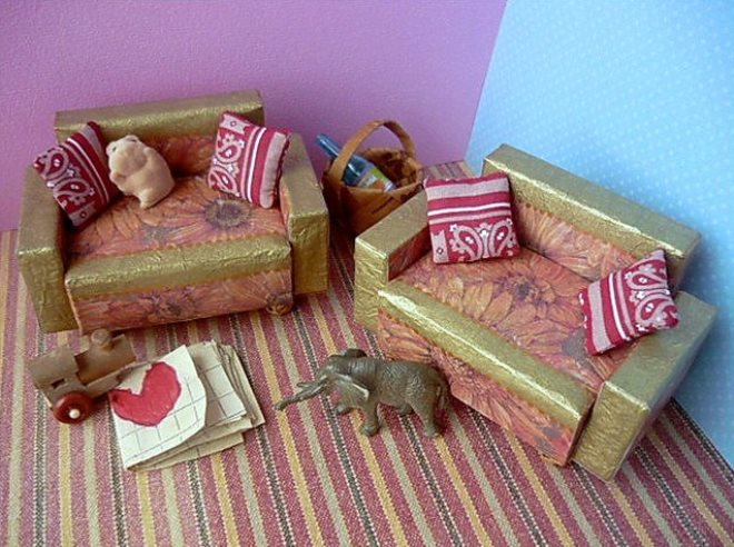 Мебель из картона: оригинальные идеи создания кукольных предметов (51 фото)