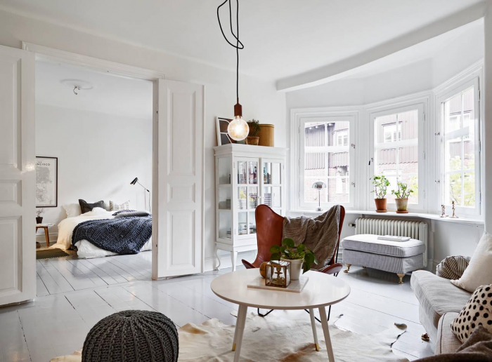 Как обустроить однокомнатную квартиру: планировка, отделка, цвет, свет (64 фото)