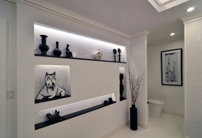 Ниша в стене из гипсокартона – удобное и стильное решение для дома (25 фото)