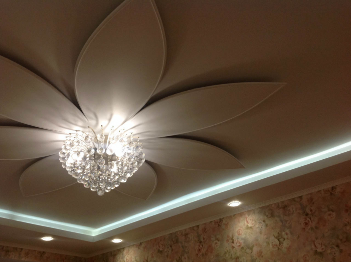 Как выбрать люстру для натяжного потолка в зал и другие комнаты (67 фото)
