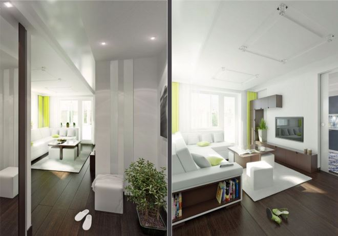 Планировка однокомнатной квартиры для семьи с двумя детьми (36 фото)