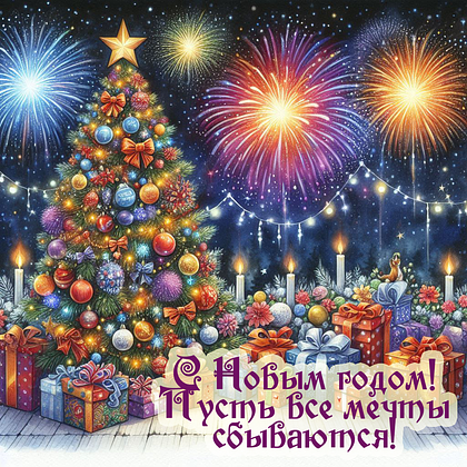 Открытки с Новым годом 2026: скачать 150+ картинок и поздравлений