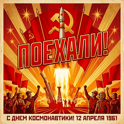 «Поехали!» Открытки с Днем космонавтики: 140+ картинок и поздравлений на 65-летие первого полета