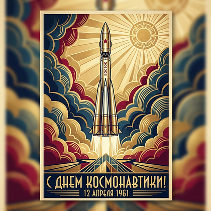 «Поехали!» Открытки с Днем космонавтики: 140+ картинок и поздравлений на 65-летие первого полета