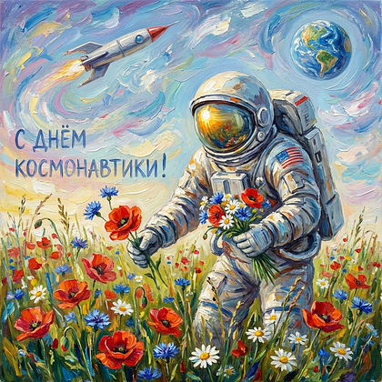 «Поехали!» Открытки с Днем космонавтики: 140+ картинок и поздравлений на 65-летие первого полета