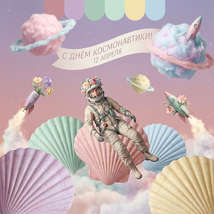 «Поехали!» Открытки с Днем космонавтики: 140+ картинок и поздравлений на 65-летие первого полета