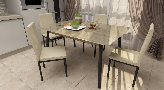 Обеденный стол для кухни: конструкции, виды, материалы (68 фото)