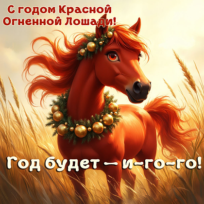 Открытки с годом Красной Огненной Лошади: 60+ картинок и поздравлений