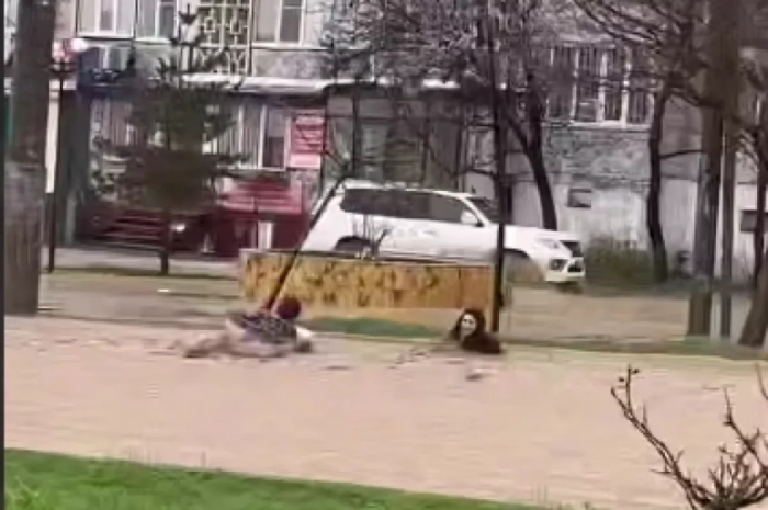 Рухнул мост, плывут авто: наводнение в Дагестане попало на видео
