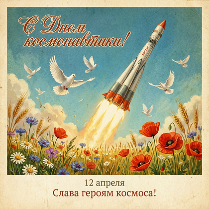 «Поехали!» Открытки с Днем космонавтики: 140+ картинок и поздравлений на 65-летие первого полета