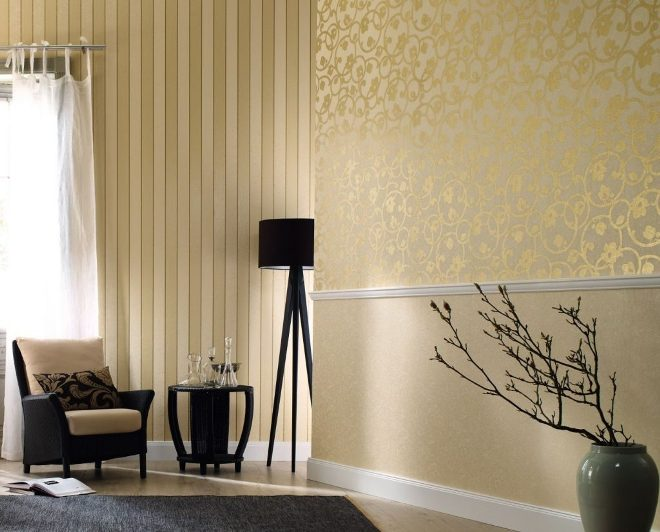 Обои в полоску: как создать нестандартный дизайн комнаты с помощью простых линий (104 фото)
