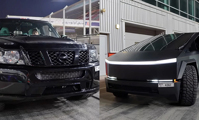 Старый Nissan Patrol поставили против Tesla Cybertruck в гонке по прямой: кто выиграл