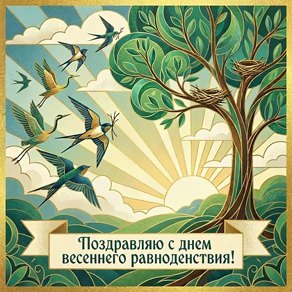 Открытки с днем весеннего равноденствия: 60+ картинок и поздравлений