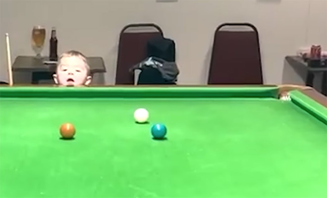 Двухлетний гений стал чемпионом мира по бильярду. Играет лучше чем ходит