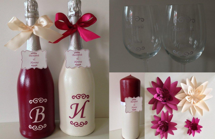 Декорирование бутылок различными материалами (58 фото)