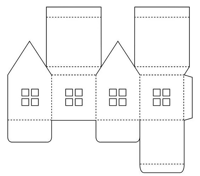 Новогодний домик из картона своими руками: пошаговый мастер-класс + шаблоны