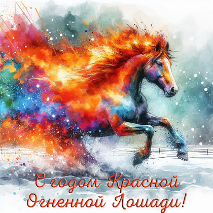 Открытки с годом Красной Огненной Лошади: 60+ картинок и поздравлений