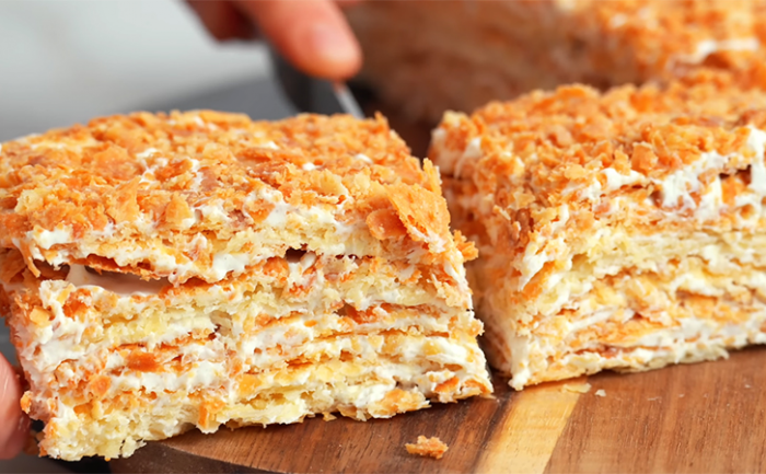 Идеальный Наполеон как в кондитерских: коржи тонкие и хрустящие, а крем нежнейший