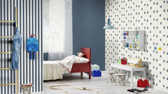 Обои в полоску: как создать нестандартный дизайн комнаты с помощью простых линий (104 фото)