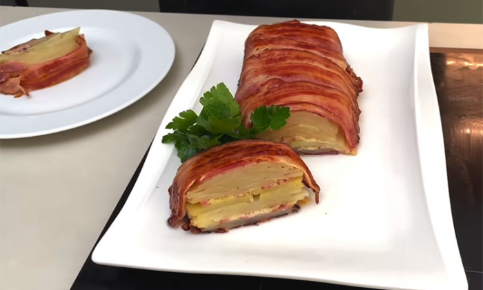 Легендарный картофель французского шефа Жоэля Робюшона. Томим клубни внутри бекона