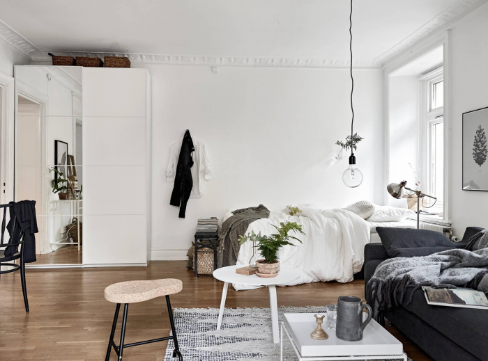 Как обустроить однокомнатную квартиру: планировка, отделка, цвет, свет (64 фото)