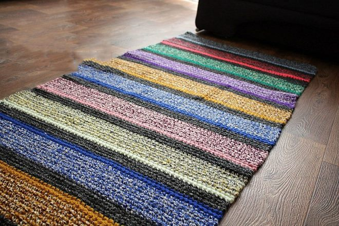 Вязаные коврики: интересные модели и применение в дизайне помещения (45 фото)