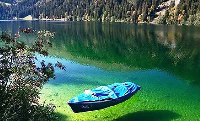 Одно из самых чистых озер мира настолько прозрачно, что рыбы словно парят в воздухе. Видео