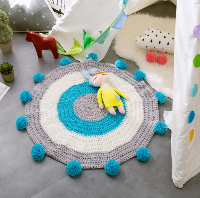 Вязаные коврики: интересные модели и применение в дизайне помещения (45 фото)