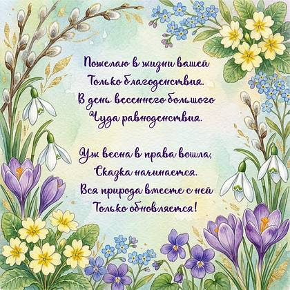 Открытки с днем весеннего равноденствия: 60+ картинок и поздравлений