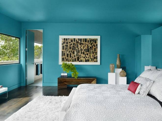 Голубые обои в спальне: как создать теплую и уютную обстановку (40 фото)